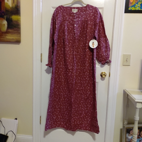 NEW Giorgio Santa Angelo Long sleeve Cotton Nightgown Size L - Picture 2 of 6